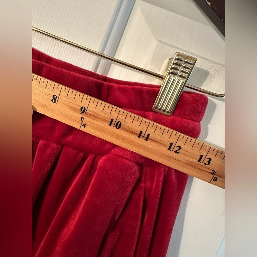 SATURDAY SUNDAY XS Valentine’s Holiday RED Velvety Velour Soft Joggers PRISTINE!